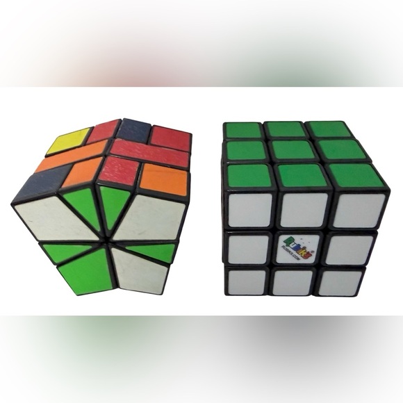 Other - Rubik-Style 3x3 Cube and Windmill Puzzle Set - Multicolor